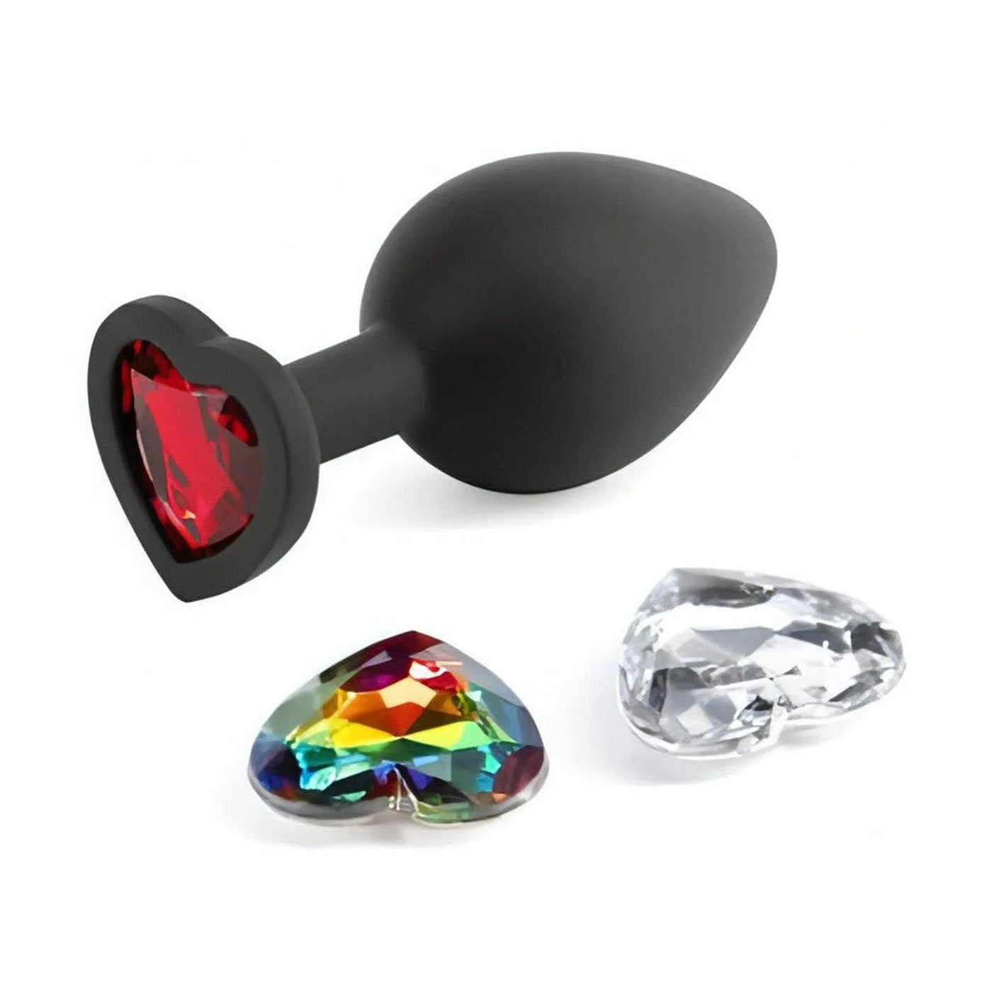 Plug Anale in Silicone con Gemma Intercambiabile – Cuore, Medium