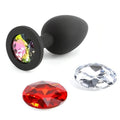 Silicone Anal Plug with Interchangeable Gem – Circular, Small