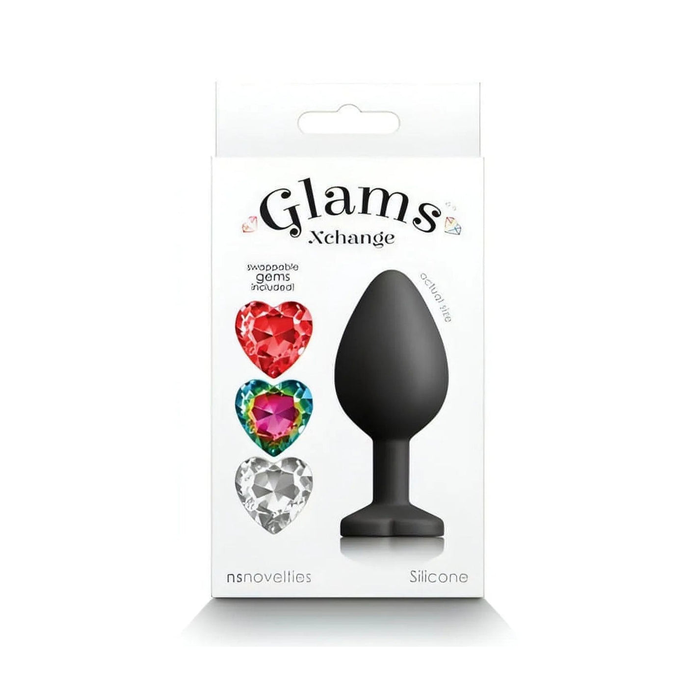 Plug Anale in Silicone con Gemma Intercambiabile – Cuore, Medium