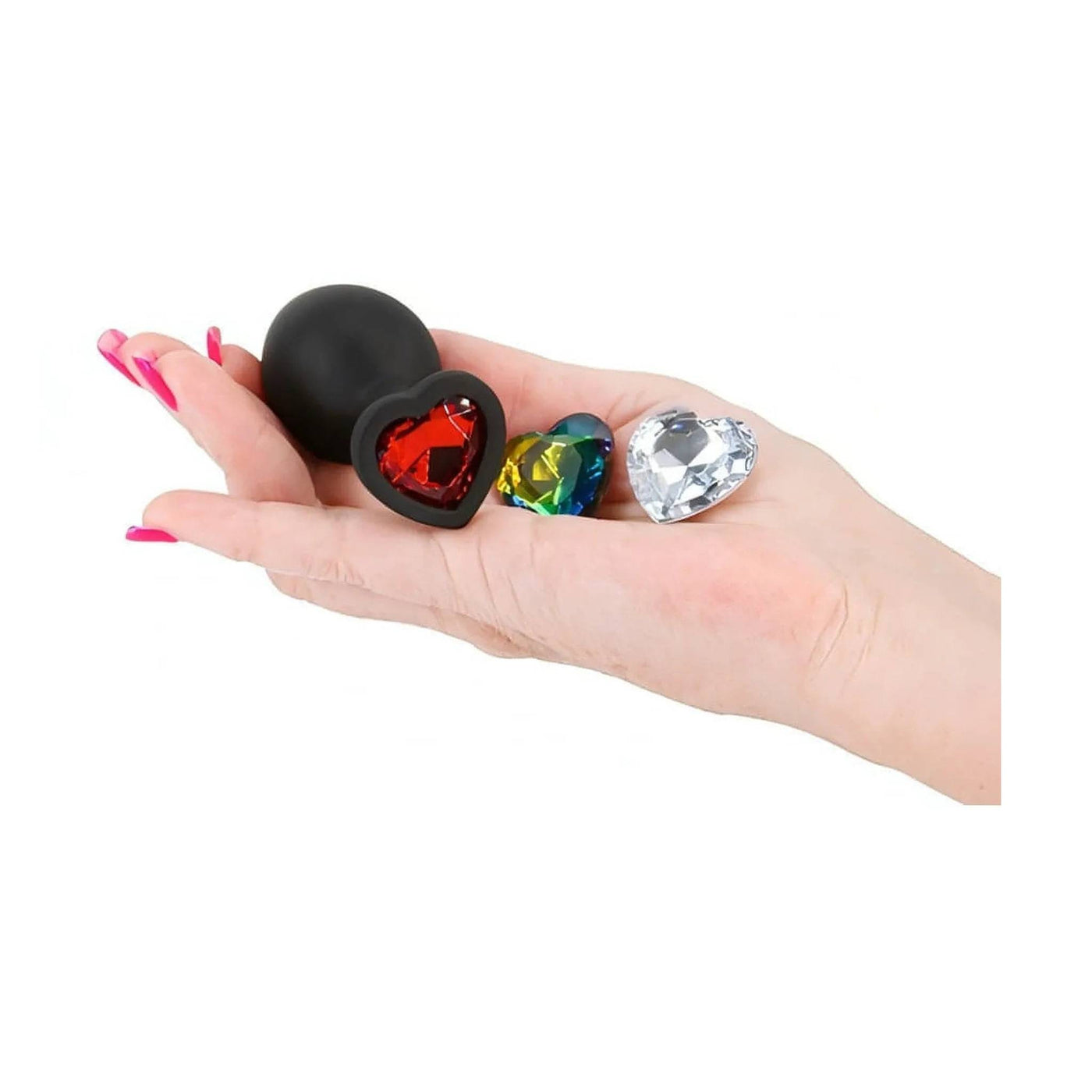 Plug Anale in Silicone con Gemma Intercambiabile – Cuore, Medium