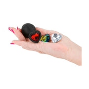 Plug Anale in Silicone con Gemma Intercambiabile – Cuore, Medium