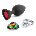 Silicone Anal Plug with Interchangeable Gem – Heart, Small