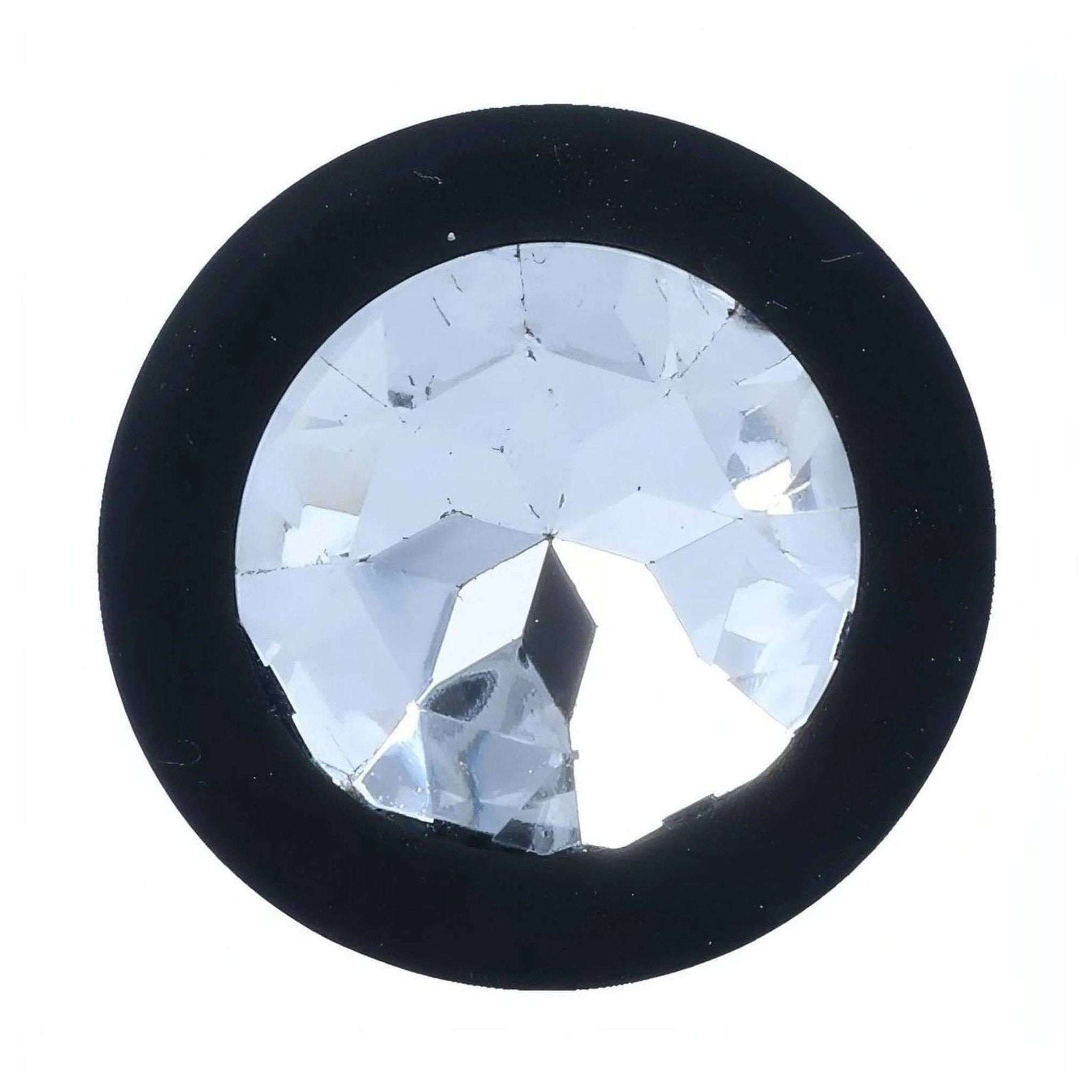 Plug Anale in Silicone con swarovsky trasparente - Nero