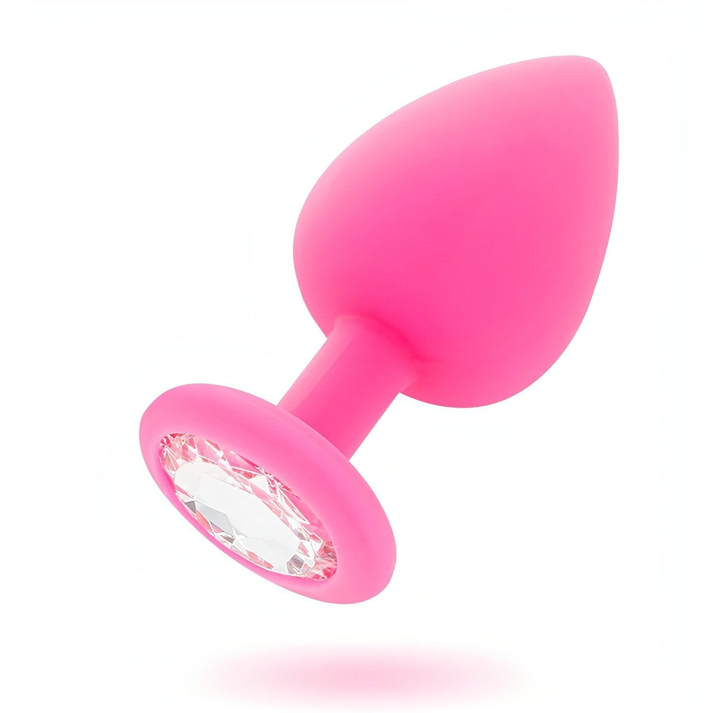 Plug Anale in Silicone con swarovsky trasparente - Rosa, Tg. S Intense