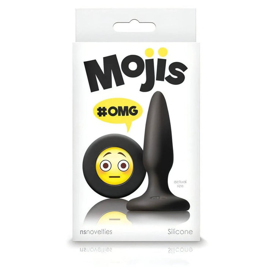 Anal Plug with Emojy ''OMG'' - Black, small