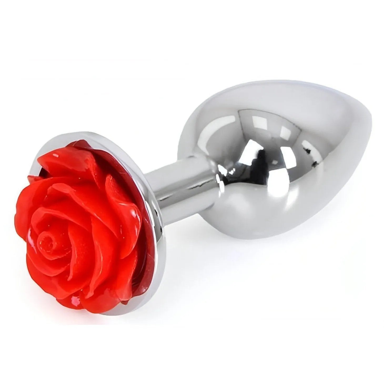 Plug anale in acciaio con rosa decorativa - S - GoEstasy