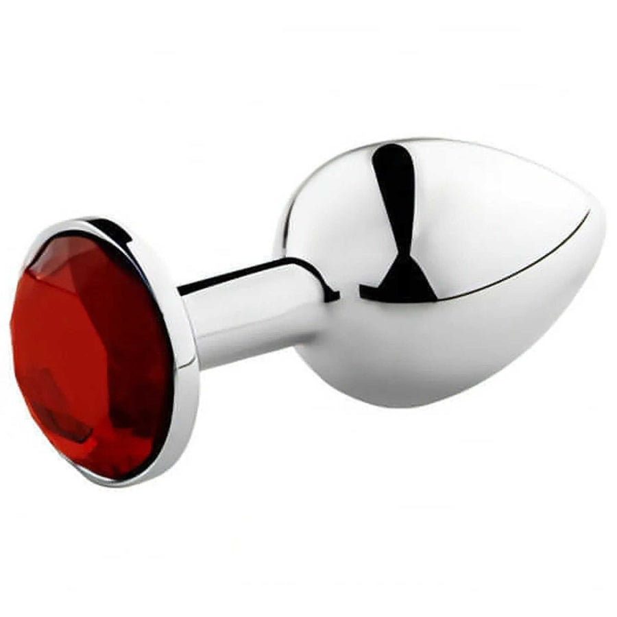 Metal anal plug with Red Swarovsky - Small