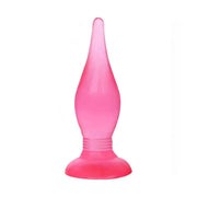 Plug anale rosa verticale con forma ergonomica a diametro crescente
