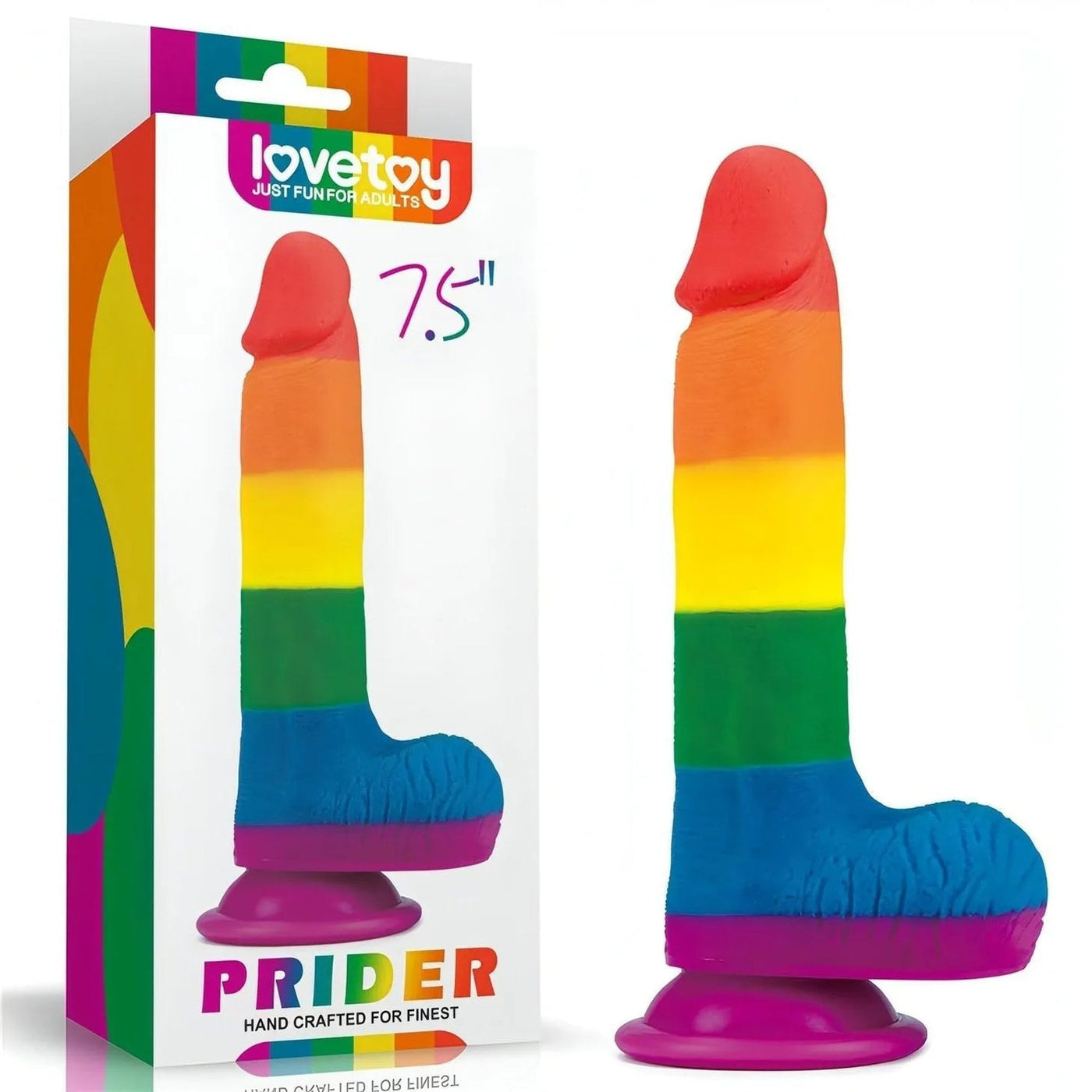 Prider Fallo Rainbow Handcrafted in Silicone Medicale 7.5″