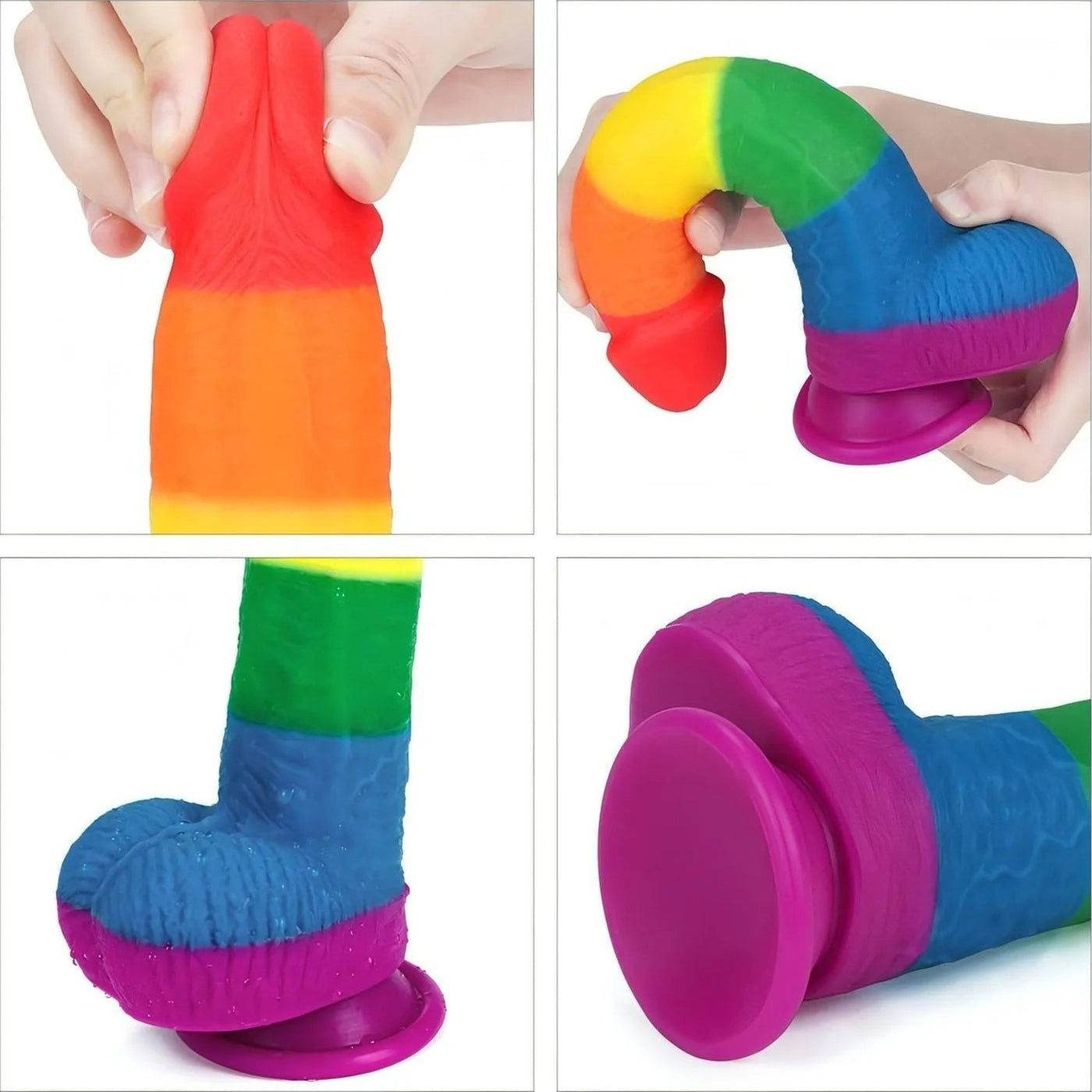 Prider Fallo Rainbow Handcrafted in Silicone Medicale ″