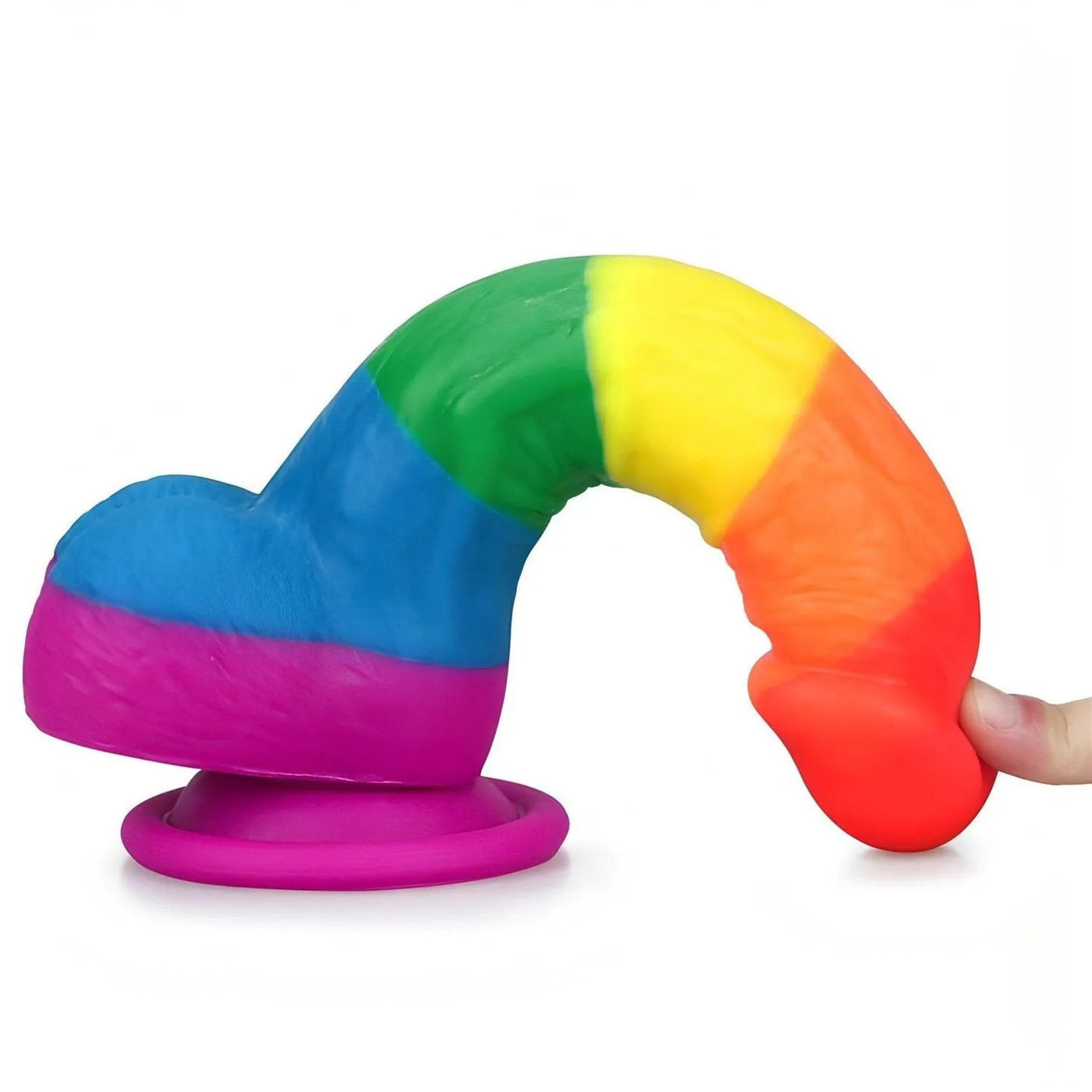 Prider Fallo Rainbow Handcrafted in Silicone Medicale 8″