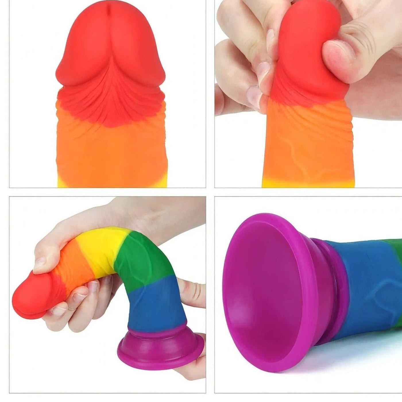Prider Fallo Rainbow Handcrafted in Silicone Medicale 7″