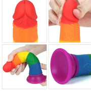 Prider Fallo Rainbow Handcrafted in Silicone Medicale 7″