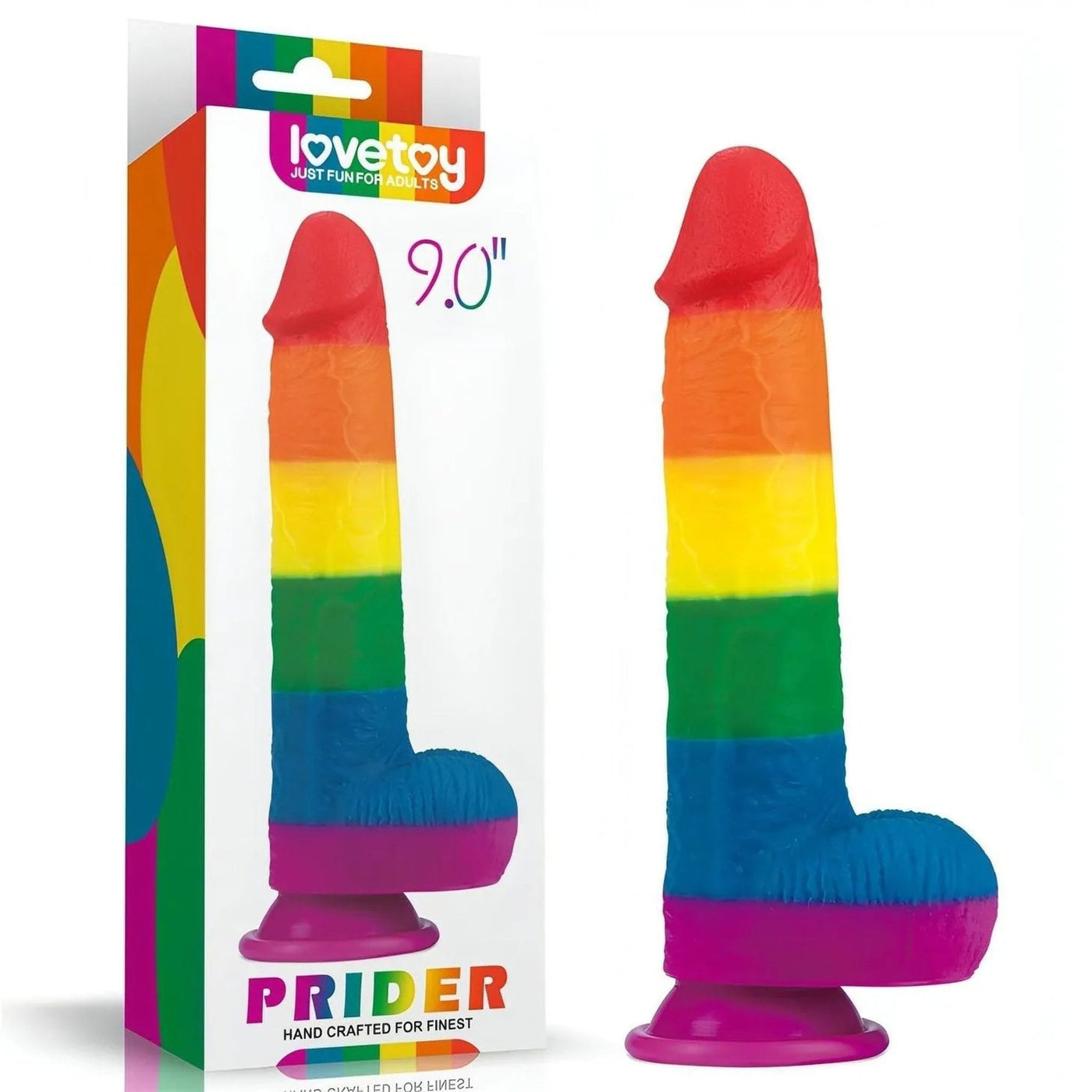 Prider Fallo Rainbow Handcrafted in Silicone Medicale ″