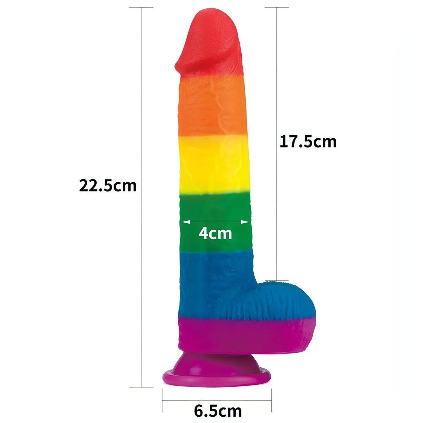 Prider Fallo Rainbow Handcrafted in Silicone Medicale ″