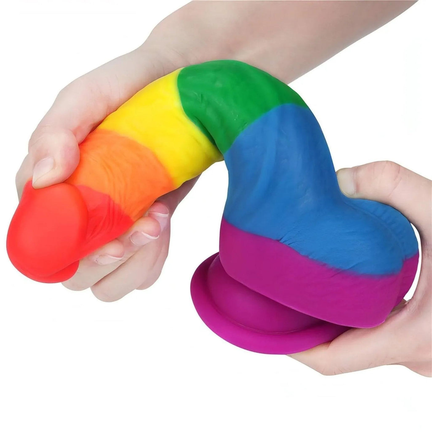 Prider Fallo Rainbow Handcrafted in Silicone Medicale 8″