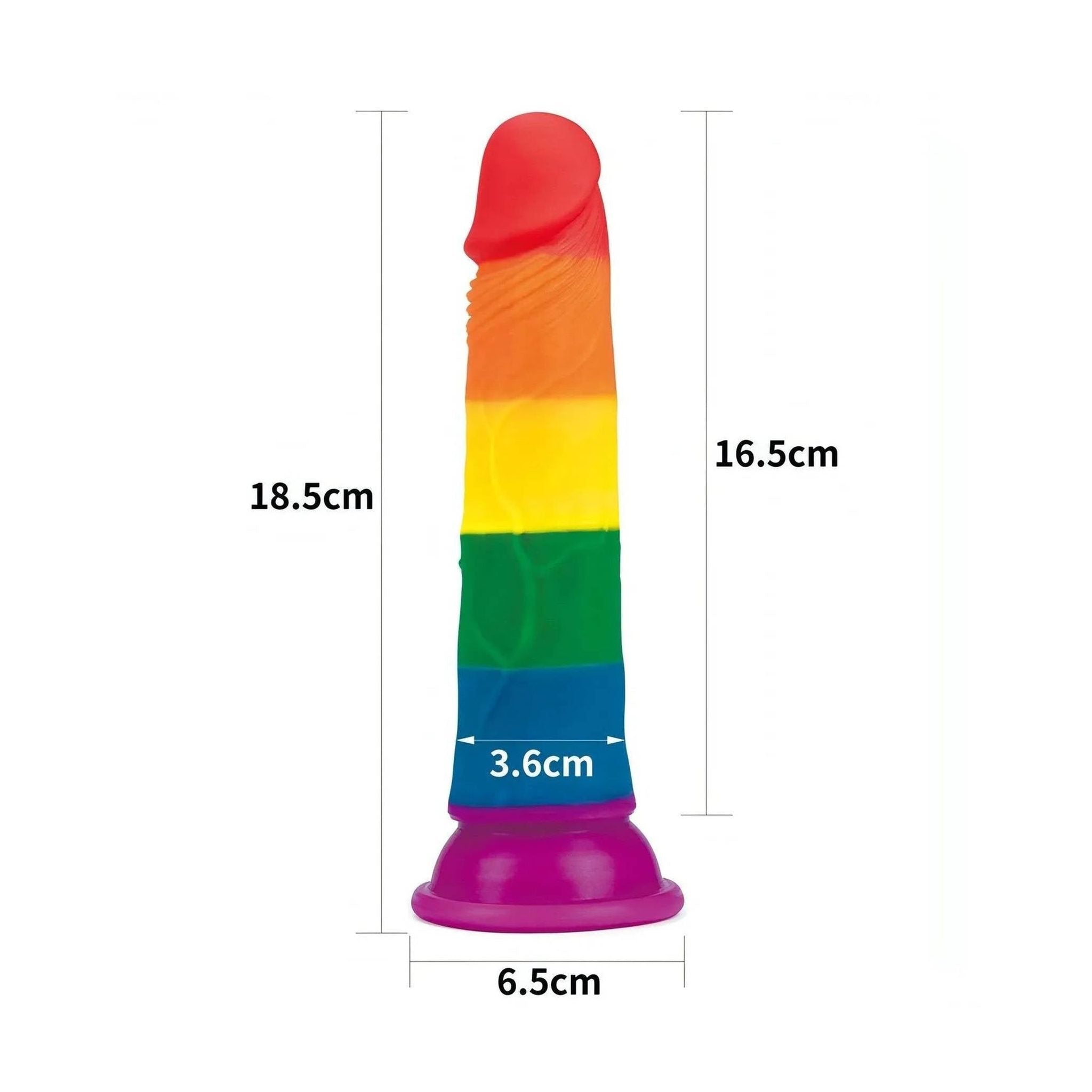 Prider Fallo Rainbow Handcrafted in Silicone Medicale 7''