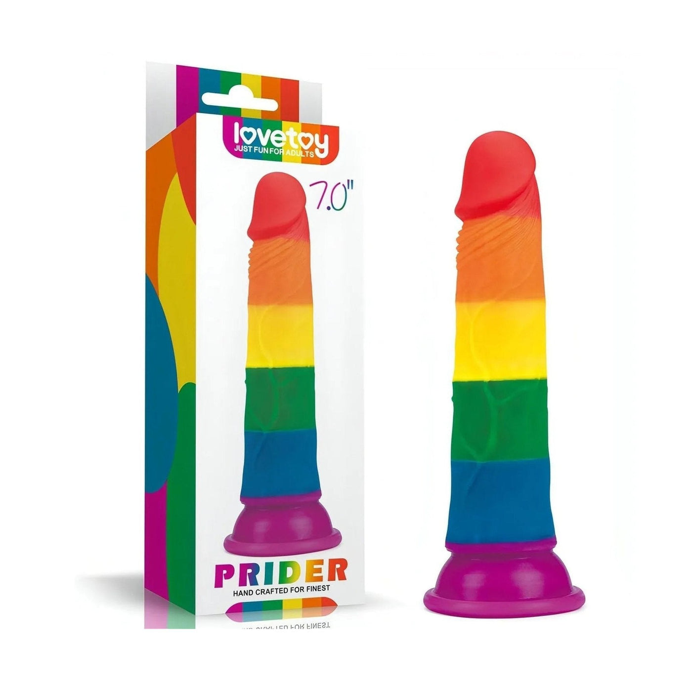 Prider Fallo Rainbow Handcrafted in Silicone Medicale 7″