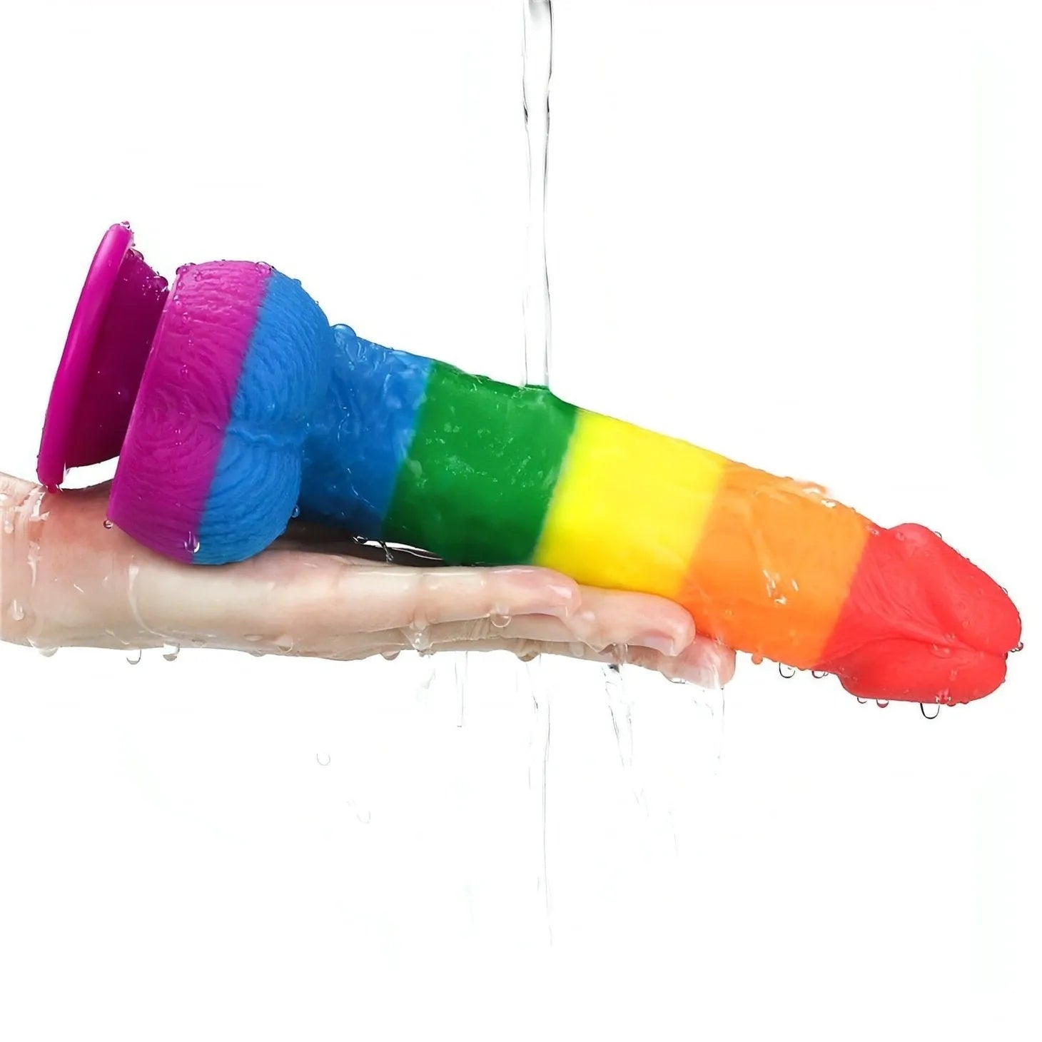 Prider Fallo Rainbow Handcrafted in Silicone Medicale '' - GoEstasy