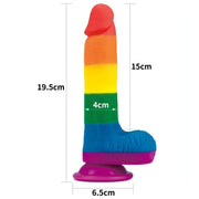 Prider Fallo Rainbow Handcrafted in Silicone Medicale 7.5″