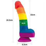 Prider Fallo Rainbow Handcrafted in Silicone Medicale 8″