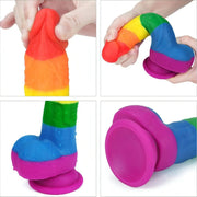 Prider Fallo Rainbow Handcrafted in Silicone Medicale 8″