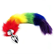 Rainbow Tail Butt Plug - Plug anale in metallo con coda arcobaleno