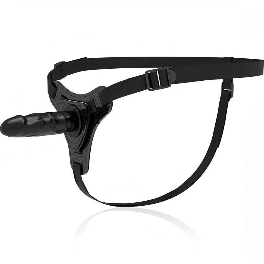 Realistic Silcone Strapon - Black, 16 cm
