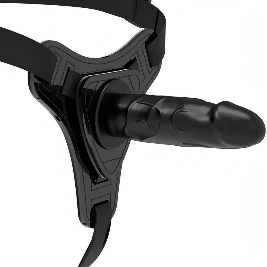 Realistic Silcone Strapon - Black, 16 cm