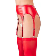 Reggicalze wetlook con calze abbinate