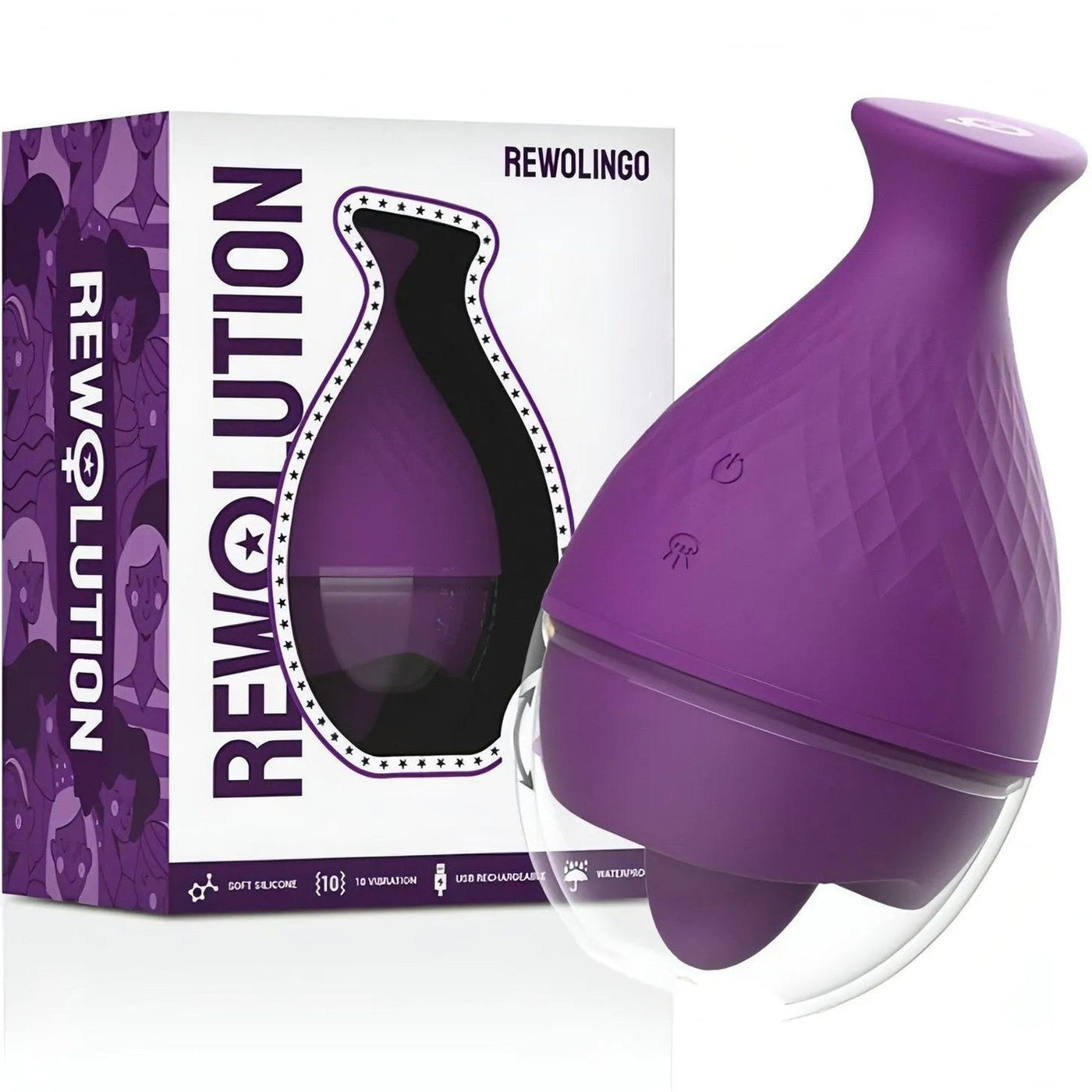 Rewolingo Simulatore Rapporto Orale - Lingua vibrante con 10 modalità di vibrazione, Silicone, Ricaricabile