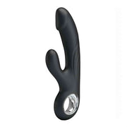 Selene Vibratore rabbit nero con glande scolpito - 7 Modalità di vibrazione, Ricaricabile tramite USB