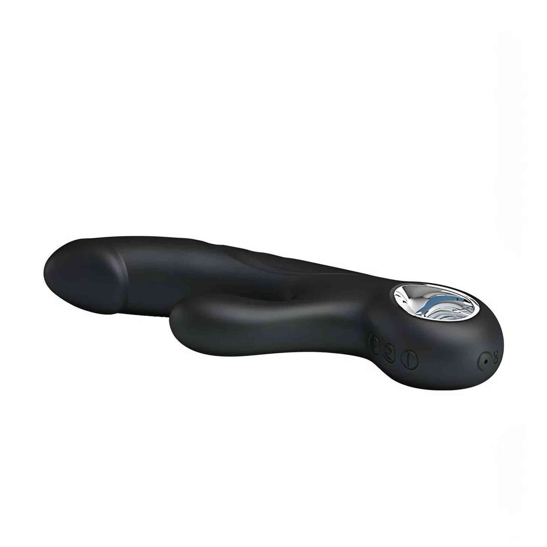 Selene Vibratore rabbit nero con glande scolpito - 7 Modalità di vibrazione, Ricaricabile tramite USB