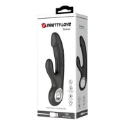 Selene Vibratore rabbit nero con glande scolpito - 7 Modalità di vibrazione, Ricaricabile tramite USB