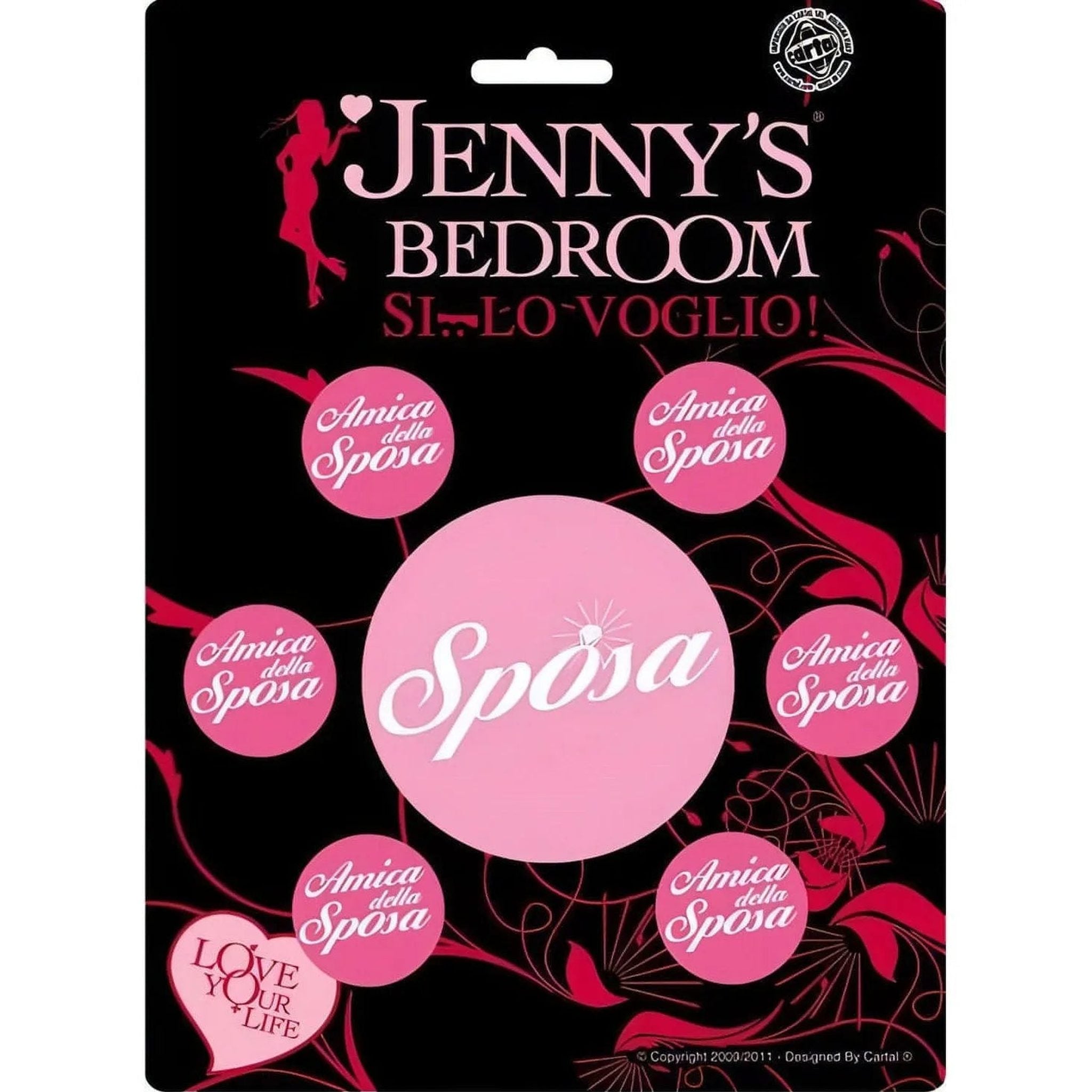 Set 6 spille ''Amica della sposa'' + 1 spilla ''Sposa''