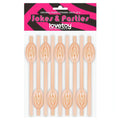 Set mit 9 Vagina-Trinkhalmen – Fleischrosa