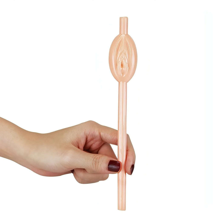 Set mit 9 Vagina-Trinkhalmen – Fleischrosa