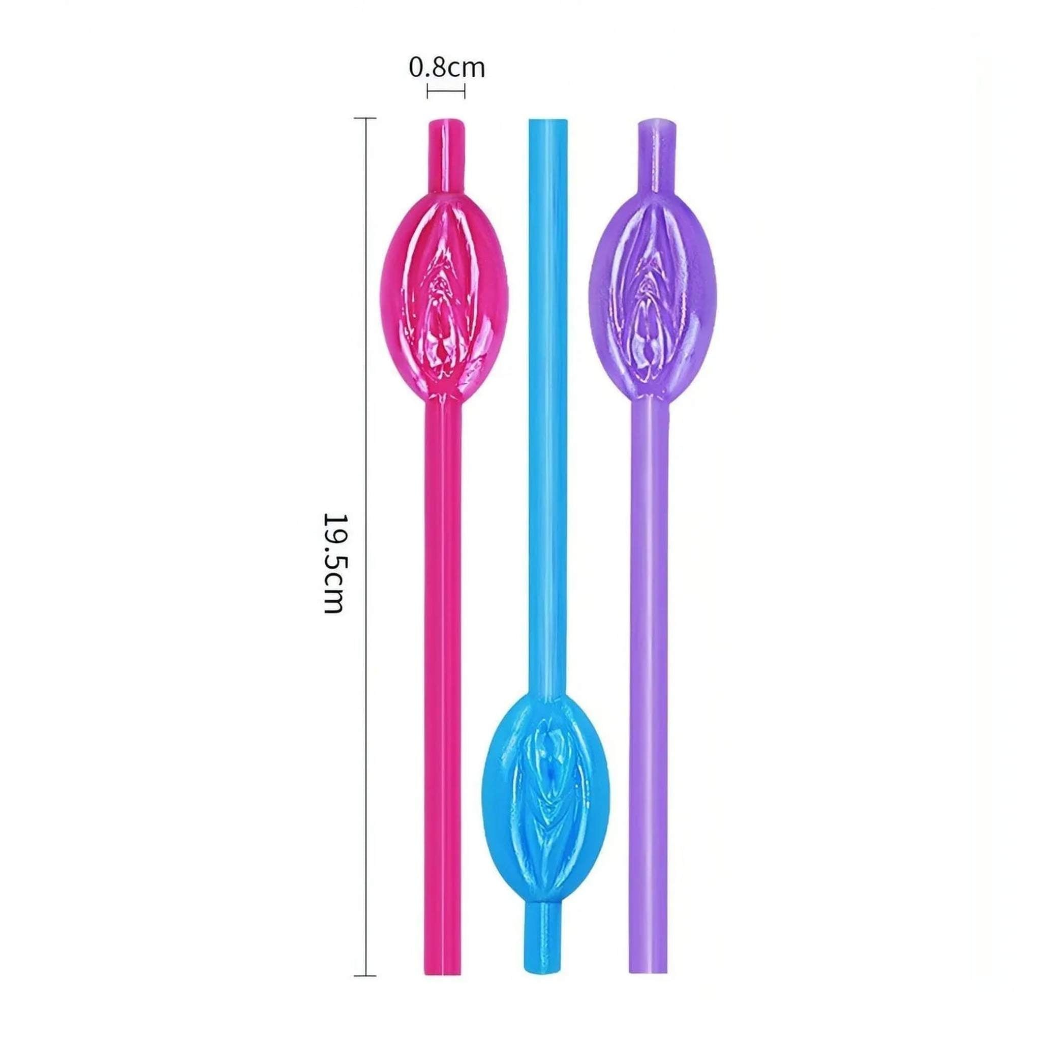 Set 9 Cannucce a forma di Vagina - Colori Misti