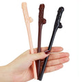 Set of 9 phallic-shaped straws - Flesh Pink, Mulatto and Black