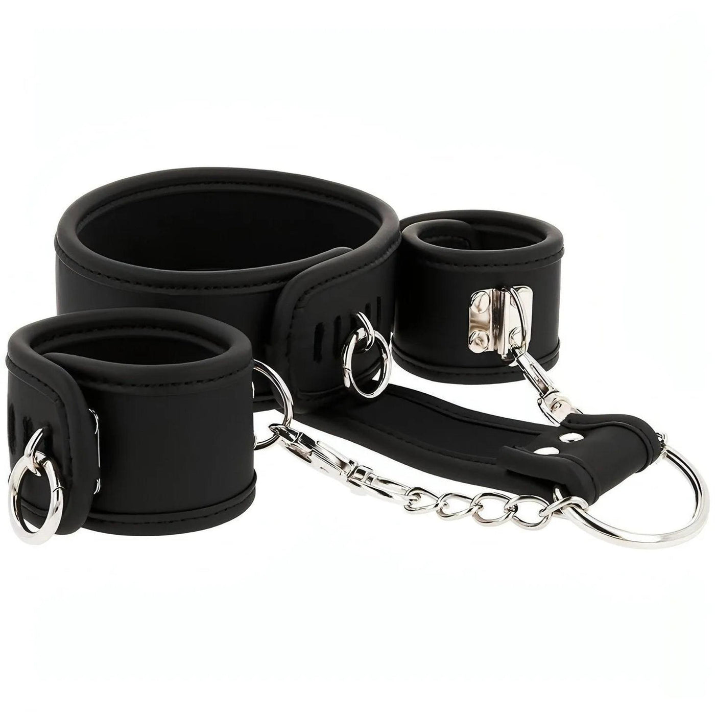 Set Costrittivo ″Collo legato ai polsi″ - Realizzato in pelle vegana