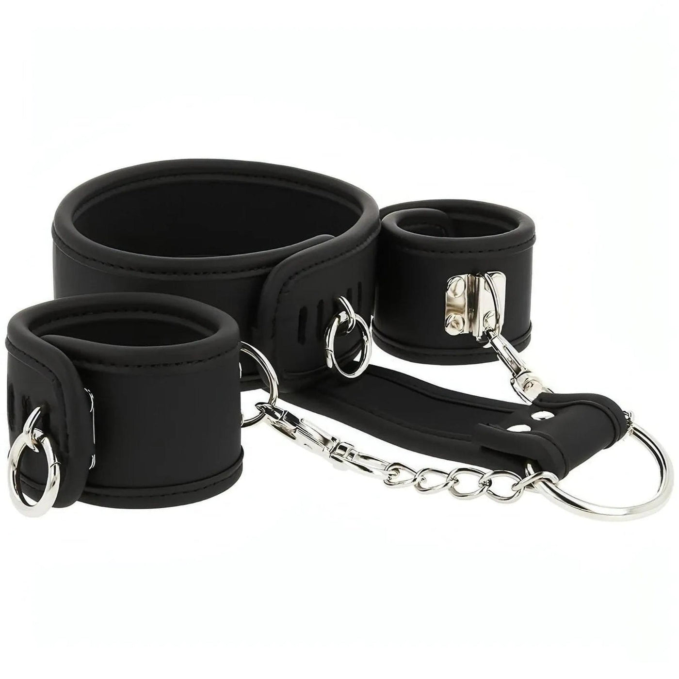 Set Costrittivo ″Collo legato ai polsi″ - Realizzato in pelle vegana