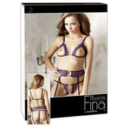 Set Lingerie Viola in Pizzo 3 Pezzi