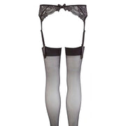 Set Reggicalze in pizzo con calze nere velate