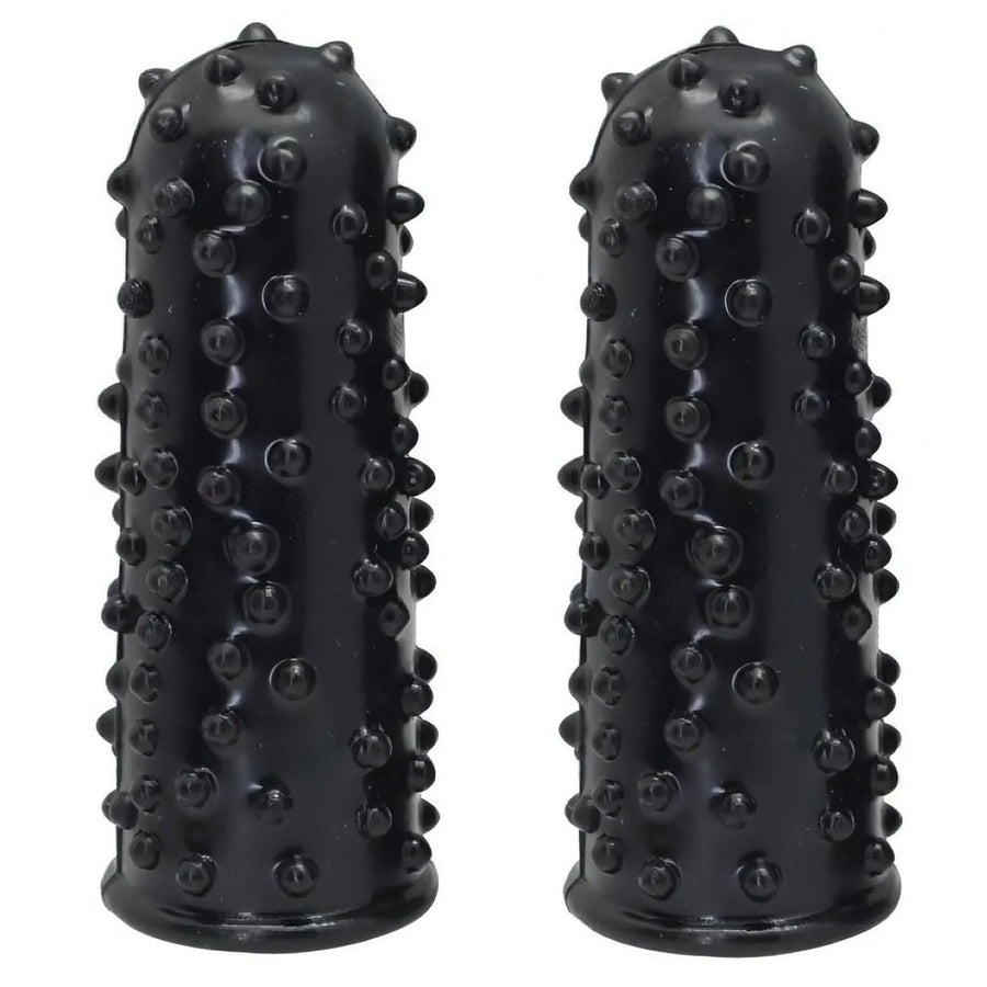 Set of 2 Thimbles with Stimulating Reliefs - Black
