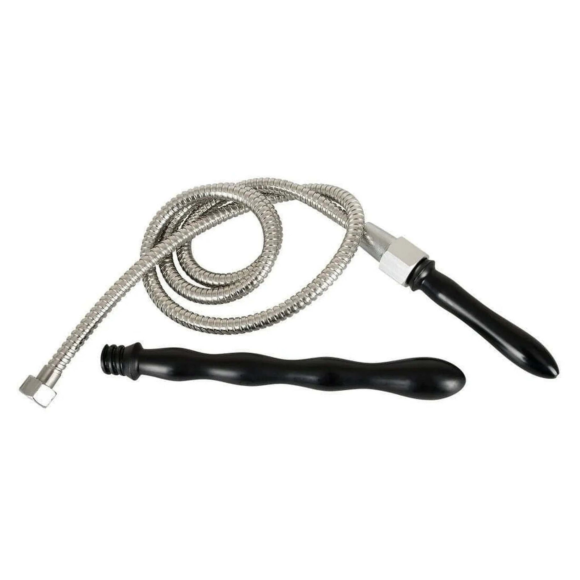 Set di 2 docce intime una anale e un'altra vaginale + tubo doccia flessibile in acciaio