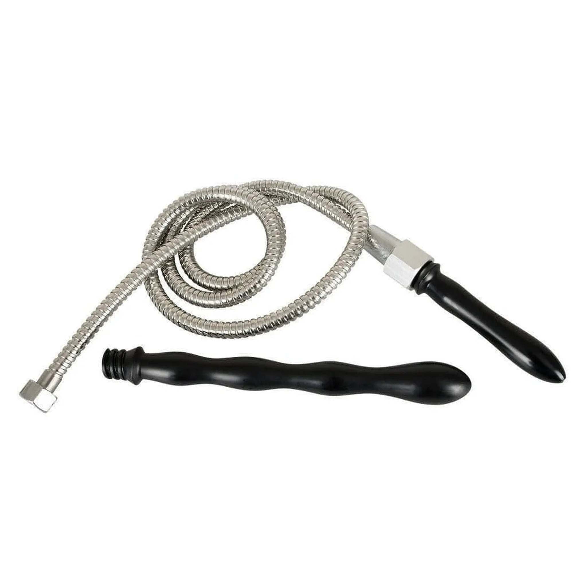 Set di 2 docce intime una anale e un'altra vaginale + tubo doccia flessibile in acciaio