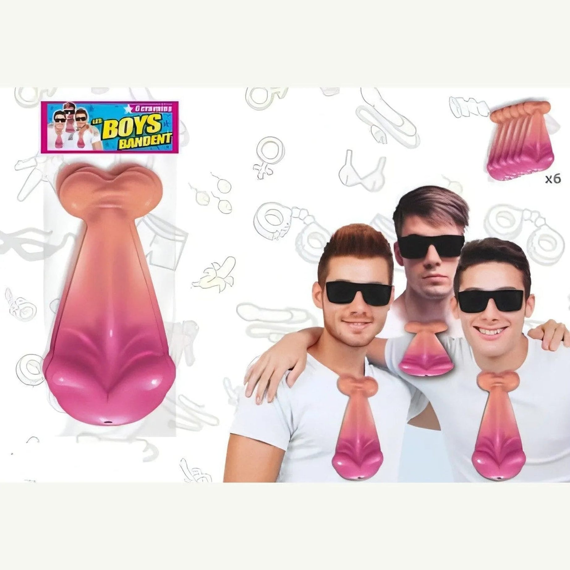 Set di 5 cravatte a forma fallica