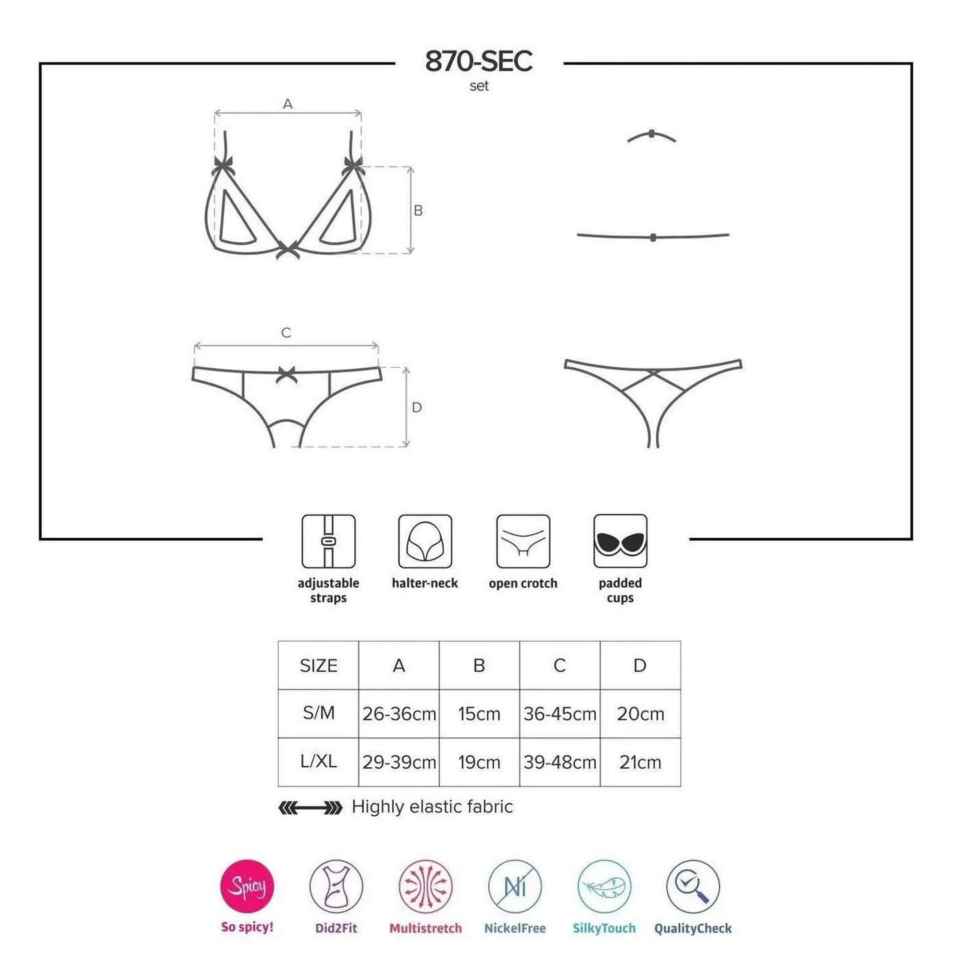 Sexy Completino Nude Set - S/M
