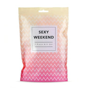 Sexy Weekend Gift Box - Vibratore Punto-G in Silicone, Anello Vibrante, Feather Tickler, Manette, Benda Satinata, 2x Dadi delle