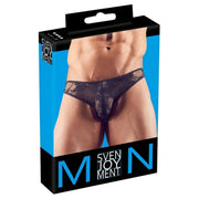 Slip Neri In Pizzo Con Ricami Floreali